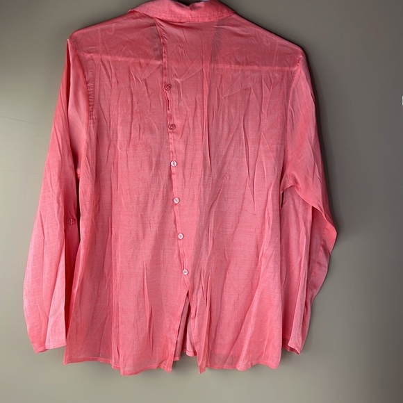 grand & greene coral button down blouse - Picture 2 of 10
